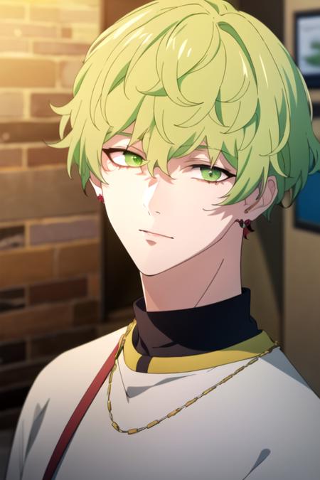 hokusai_masaki, green hair, green eyes