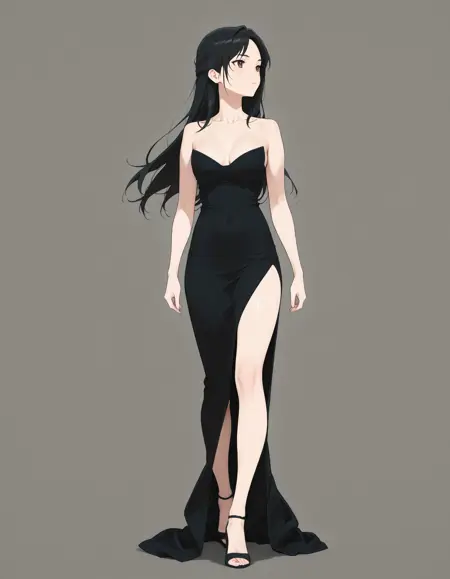 Clothing: Simple black dress