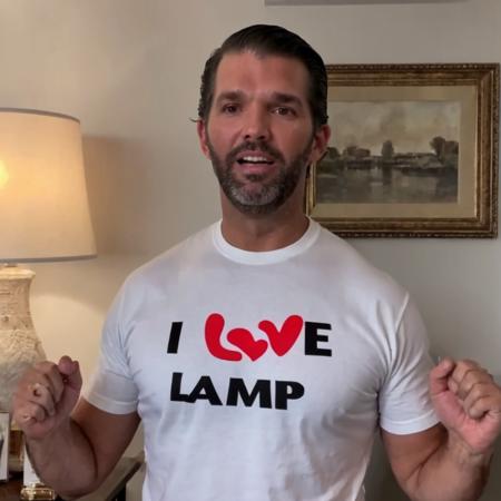 <lora:Donald Trump Jr. -(Trigger is Donjr Person):.8>donjr person (holding a sign that says, "I LOVE LAMP":1.5)