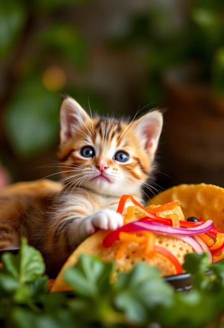 A cute kitten taco