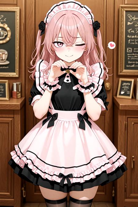 Cute Bow Ruffles Apron French Maid Dress - Illu v1.0