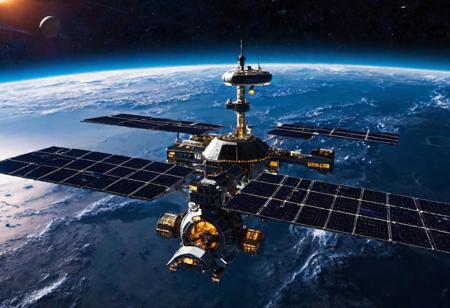 Photograph, advanced space station, twilight imperium, machine of war, extremely highly detailed, overwhelming size, vastness of space, solar system and planet in the background
