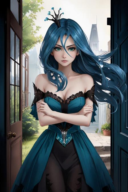 mlpchrysalis dress cleavage bare shoulders