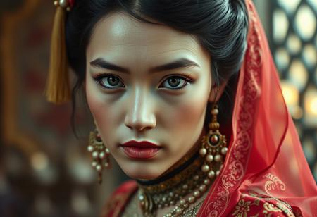 source_photo, photorealistic, masterpiece, 4k, ray tracing, intricate details, highly-detailed, hyper-realistic, 8k RAW, cinematic light, dramatic light, shallow depth of field,  high budget, bokeh, cinemascope, best view, best angle, XIXth century, Baudelaire, orientalist, collector, surrealist poetry, "Les yeux fixés sur moi, D'un air vague et rêveur elle essayait des poses, Et la candeur unie à la lubricité
Donnait un charme neuf à ses métamorphoses"