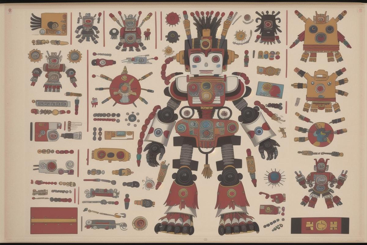 Mixtec Codex - historic Mesoamerican style image by vlk