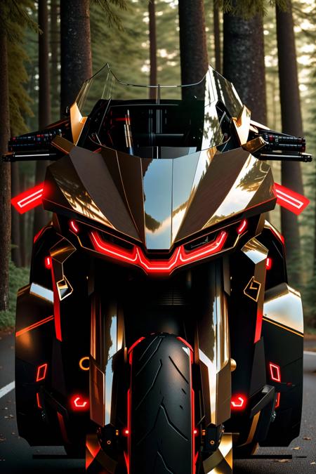 <lora:zzfutbikzz_v1:1> zzfutbikzz
masterpiece, highly detailed photorealistic 8k raw photo, best cinematic quality, volumetric lighting and shadows, sunday lighting
metallic red, glowing, metallic, human on motorcycle, mecha style, reflective, (Extreme close-up:1.2)
(forest background:1.2)