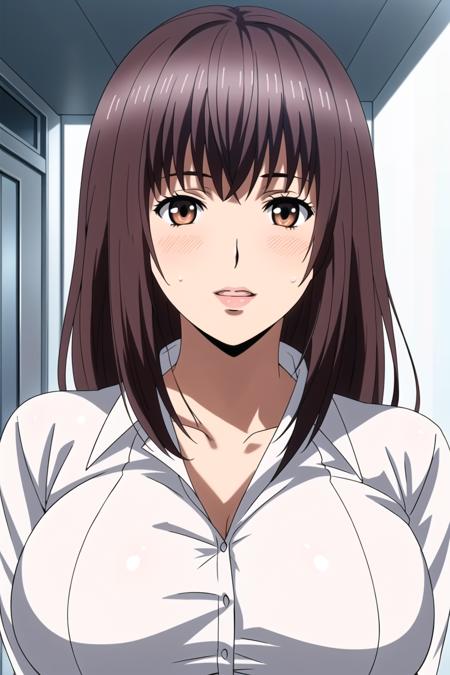 Simple White Background,
wing collar,white shirt, 
<lora:Manami_Miyoshi_HantsuxTrash-KK77-V1:0.7>,
bangs,brown eyes ,brown hair,Long_hair,
<lora:Mariana_Luciano_NON_VIRGIN-KK77-V1:0.3>,<lora:more_details:0.1>,
1 girl, 20yo,Young female,Beautiful Finger,Beautiful long legs,Beautiful body,Beautiful Nose,Beautiful character design, perfect eyes, perfect face,expressive eyes,perfect balance,
looking at viewer,(Focus on her face),closed mouth, (innocent_big_eyes:1.0),Light_Smile,
official art,extremely detailed CG unity 8k wallpaper, perfect lighting,Colorful, Bright_Front_face_Lighting,shiny skin, 
(masterpiece:1.0),(best_quality:1.0), ultra high res,4K,ultra-detailed,
photography, 8K, HDR, highres, absurdres:1.2, Kodak portra 400, film grain, blurry background, bokeh:1.2, lens flare, (vibrant_color:1.2),professional photograph, 
(Beautiful,large_Breasts:1.4), (beautiful_face:1.5),(narrow_waist),