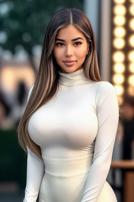 photo of extremely sexy (luh4nn4-130:0.99), a woman as a sexy student, upsweep updo, sexy waist, (tight polka dot long sleeve turtleneck top), (long trousers), (windblown hair), necklace, at a nightclub, dancing seductively, (masterpiece:1.5) (photorealistic:1.1) (bokeh) (best quality) (detailed skin texture pores hairs:1.1) (intricate) (8k) (HDR) (wallpaper) (cinematic lighting) (sharp focus)