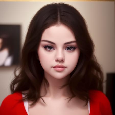 Selena Gomez (masterpiece, best quality, full body), ,masterpiece, beautiful detailed eyes, looking at viewer, detailed beautiful face,  extremely detailed, high, 1girl, black hair, long hair, best quality, closed mouth <lora:Selena Gomez:1>,