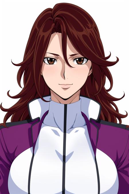 Simple Background, White Background,
white pants,belt, white shirt,long sleeves,gloves,(purple_jacket:1.2),(purple_suit:1.2)
<lora:Sumeragi_Lee_Noriega_Trailblazer-KK77-V1:0.7>,
bangs,brown_hair, long_hair,red eyes,lipstick,makeup,
<lora:Oda_Non_Style-KK77-V2:0.3>,<lora:more_details:0.1>,
1 girl, 20yo,Young female,Beautiful Finger,Beautiful long legs,Beautiful body,Beautiful Nose,Beautiful character design, perfect eyes, perfect face,expressive eyes,perfect balance,
looking at viewer,(Focus on her face),closed mouth, (innocent_big_eyes:1.0),Light_Smile,
official art,extremely detailed CG unity 8k wallpaper, perfect lighting,Colorful, Bright_Front_face_Lighting,White skin,
(masterpiece:1.0),(best_quality:1.0), ultra high res,4K,ultra-detailed,
photography, 8K, HDR, highres, absurdres:1.2, Kodak portra 400, film grain, blurry background, bokeh:1.2, lens flare, (vibrant_color:1.2),professional photograph,
(Beautiful,large_Breasts:1.4), (beautiful_face:1.5),(narrow_waist),