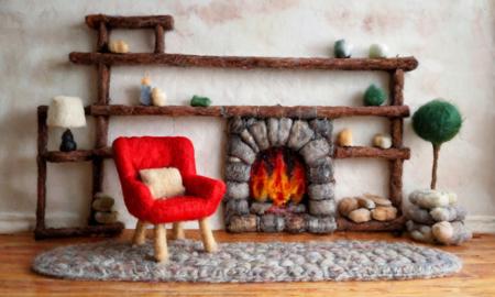 cozy wooden livingroom, fire place, bookshelf, red armchair, highly detailed, sharp focus, studio photo, highly detailed, dynamic shot, masterpiece, intricate, hdr, cinematic shot, pamfelt