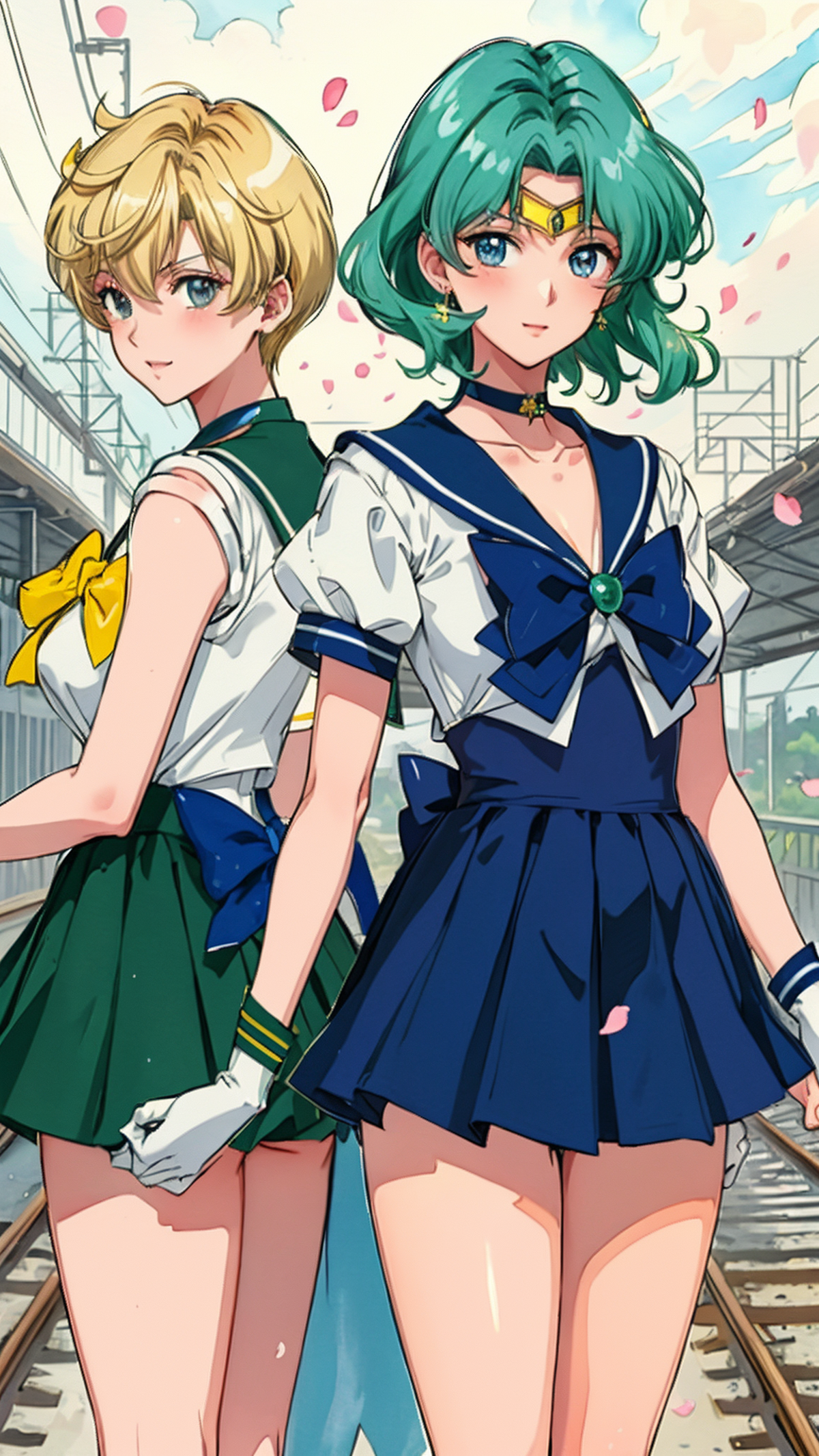 Haruka Tenou and Michiru Kaiou ( Sailor Uranus and Sailor Neptune Fanart ) - Sailor Moon image by rengokuKyoujurou