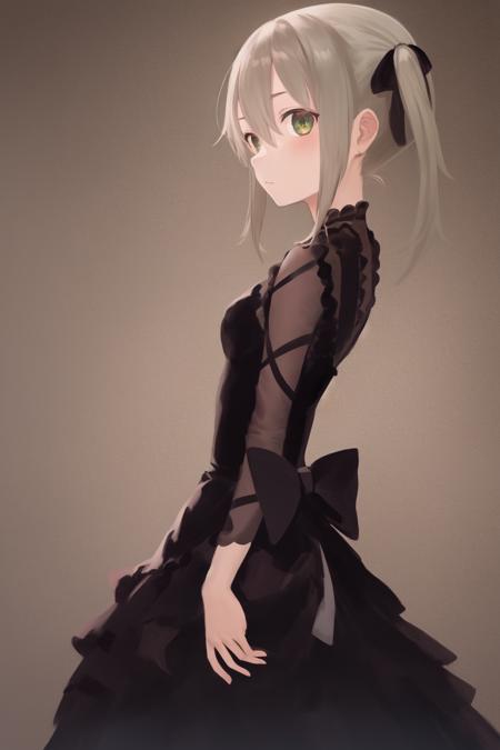 masterpiece, best_quality, 1girl, solo, maka albarn, soul eater, twintails, black dress