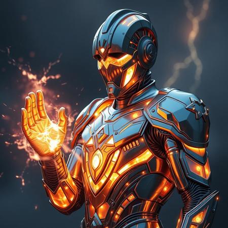 Masterpiece, a thallium/humanoid, 32k, 16k, 8k, cinematic art, realistic art, detail, wearing  Mercury like bioluminescence translucent armor, it charging a energy blast to his hand that looks like a masterpiece chromium/radium energy attack,