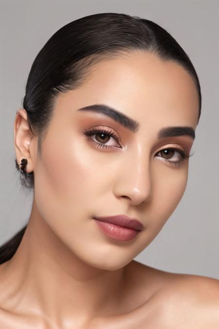 RAW woman portrait  ,  taking <lora:ArabWomenFawzi:0.5>, detailed skin texture,mole