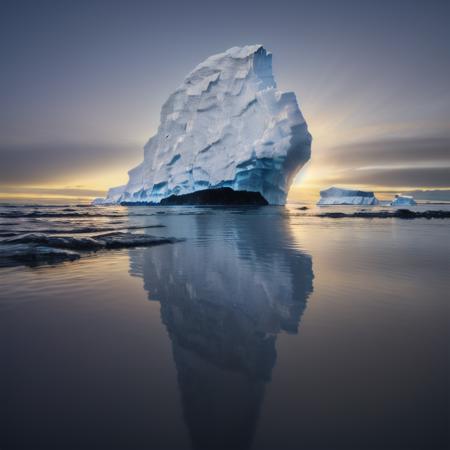 reflections of an iceberg, 8k uhd, dslr, soft lighting, high quality, film grain, Fujifilm XT3  <lora:Reflections:0.8>