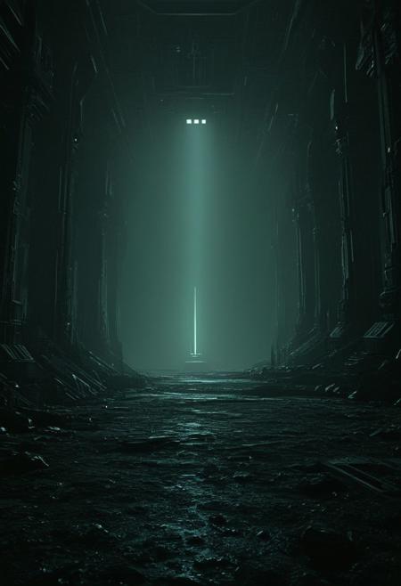 An otherworldly complex structure with pillars made of light and shadows, the ground pulsating with desaturated colors, ever-changing hues, embodying a dream within a dream, 
in the style of the movie ambiance of Ridley Scott's 'Alien' with 80s sci-fi nostalgia. Blend dreamlike, claustrophobic spaces, grimdark Warhammer 40K magic, and campy yet sinister tones. Envision a surreal, dystopian world where arcane forces meet retro-futuristic sci-fi, creating a uniquely haunting tableau
, in the style of an old 80's VHS dark fantasy, VHS screen grab, grainy, old footage