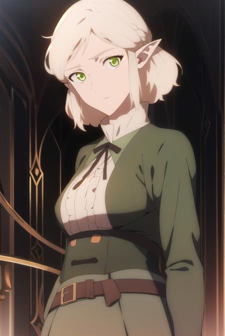 filomena, <lyco:filomena-lyco-nochekaiser:1>,
filomena, short hair, blonde hair, (green eyes:1.5), pointy ears,
BREAK skirt, long sleeves, dress, standing, belt, long skirt,
BREAK looking at viewer,
BREAK outdoors,
BREAK <lyco:GoodHands-beta2:1>, (masterpiece:1.2), best quality, high resolution, unity 8k wallpaper, (illustration:0.8), (beautiful detailed eyes:1.6), extremely detailed face, perfect lighting, extremely detailed CG, (perfect hands, perfect anatomy),