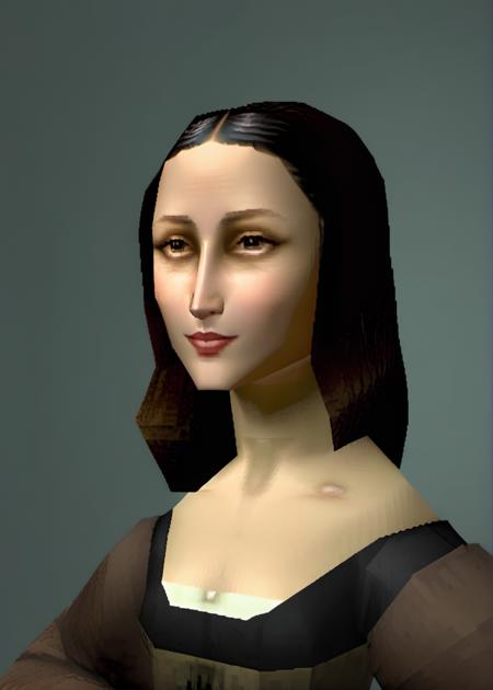 1girl, mona lisa, (ps1 style:1),  <lora:ps1_style_SDXL_v1:1>, (game screenshot), (computer generated image)