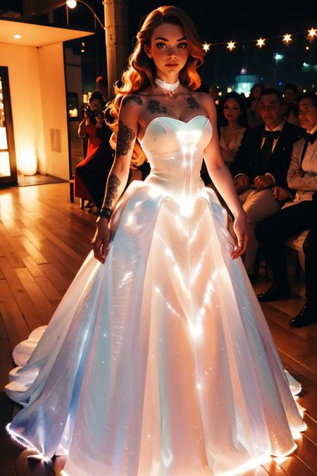 Gl0wW3dd, sparkle, glowing wedding dress,