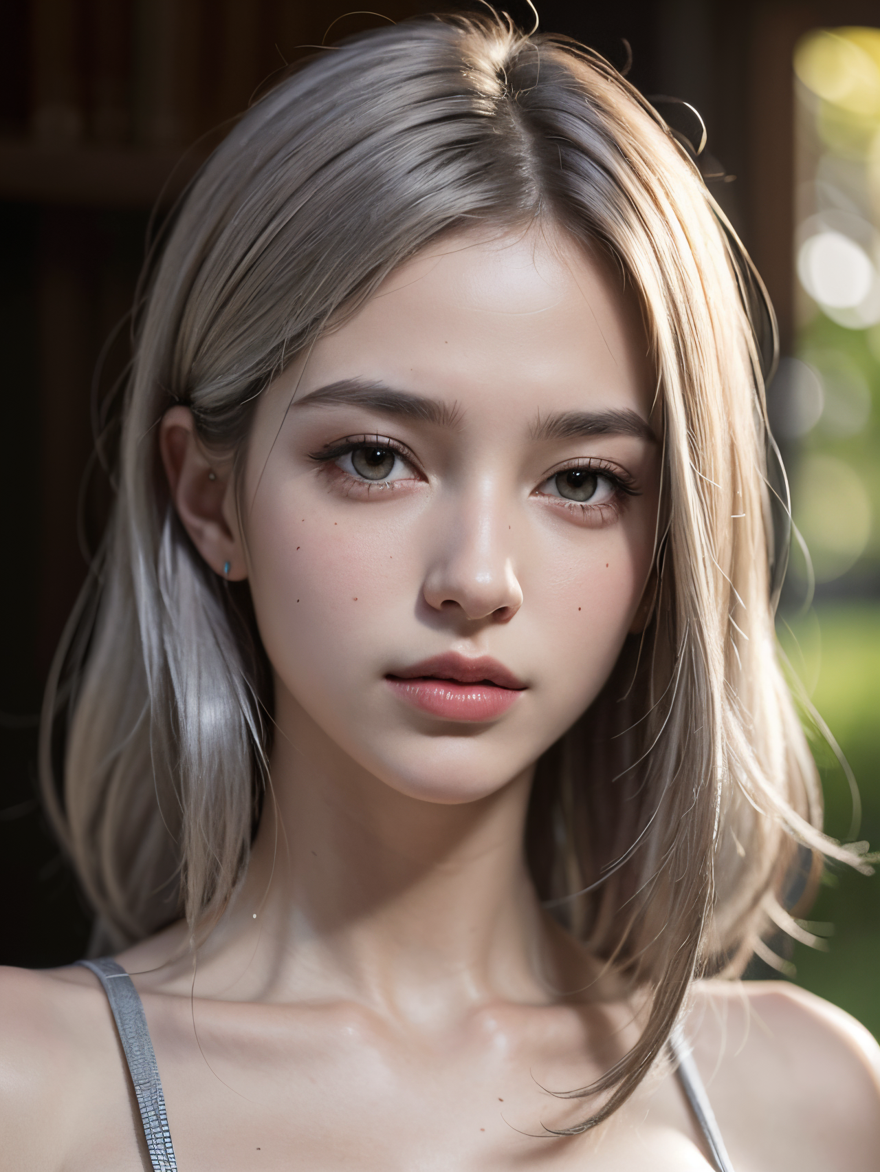 Best quality, masterpiece, ultra high res, (photorealistic:1.4), raw photo, 1girl, silver hair