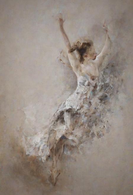 A captivating muse, embodying desire and creativity, entwines her form with a painter, igniting a passionate and inspirational dance of artistic expression on a canvas of life,
