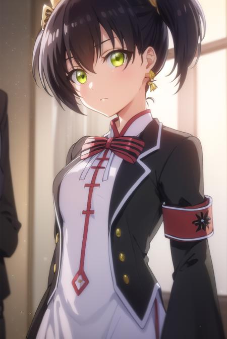 kochouwang, <lora:kochou wang s1-lora-nochekaiser:1>,
kochou wang, short hair, black hair, twintails, (green eyes:1.3),
BREAK thighhighs, long sleeves, dress, bow, ribbon, jewelry, earrings, black thighhighs, sleeves past wrists, chinese clothes, armband, sleeves past fingers,
BREAK indoors, classroom,
BREAK looking at viewer, (cowboy shot:1.5),
BREAK <lyco:GoodHands-beta2:1>, (masterpiece:1.2), best quality, high resolution, unity 8k wallpaper, (illustration:0.8), (beautiful detailed eyes:1.6), extremely detailed face, perfect lighting, extremely detailed CG, (perfect hands, perfect anatomy),