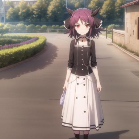 mondaiji-pest purple hair hair ribbon short hair purple eyes