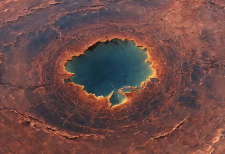 image of a planet, planet is made of glass, cracks as canyons, GlassRay,