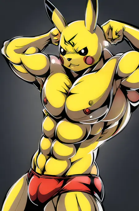 Pokemon-Muscular Pikachu(巨巨皮卡丘)
