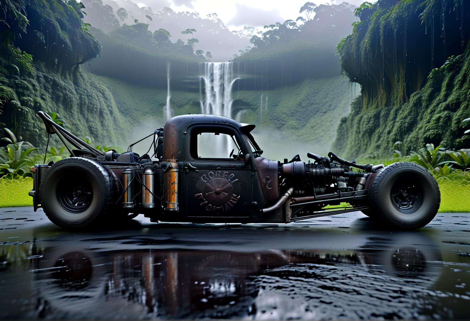 Rat Rod - The Wrecker From Hell (1936 Plymouth) [SDXL] image by denrakeiw