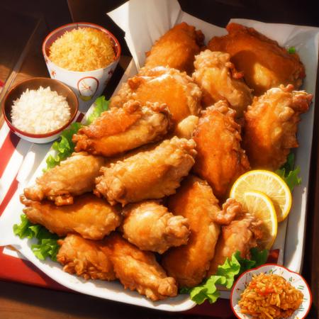 masterpiece, best quality, fried chicken, karaage