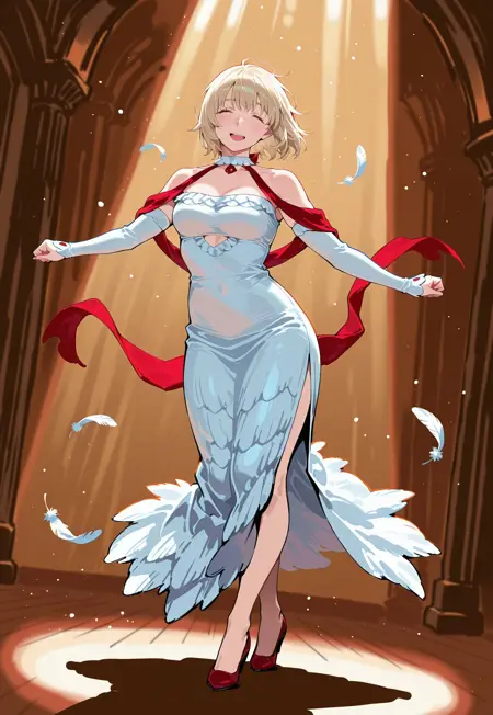 Feathered Evening Gown - Clothing