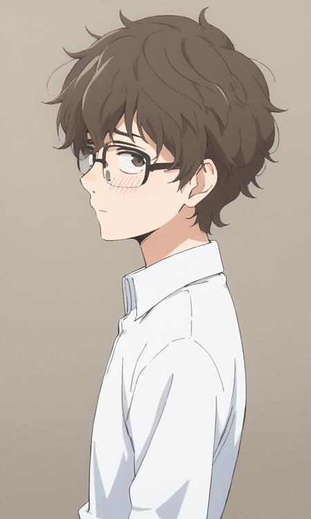 senpainagatoro, brown hair, messy hair, sanpaku