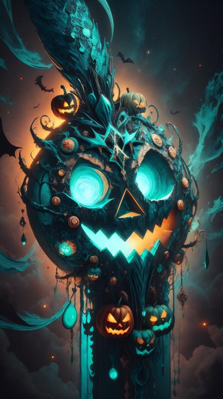 <lora:HalloweenGlowStyleColor:1> HalloweenGlowStyle  (Teal glow:1.5),  Palette, (Masterpiece:1.3) (best quality:1.2) (high quality:1.1)