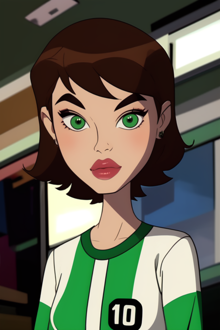 BTF_ben10, left wrist watch, brown hair, green eyes