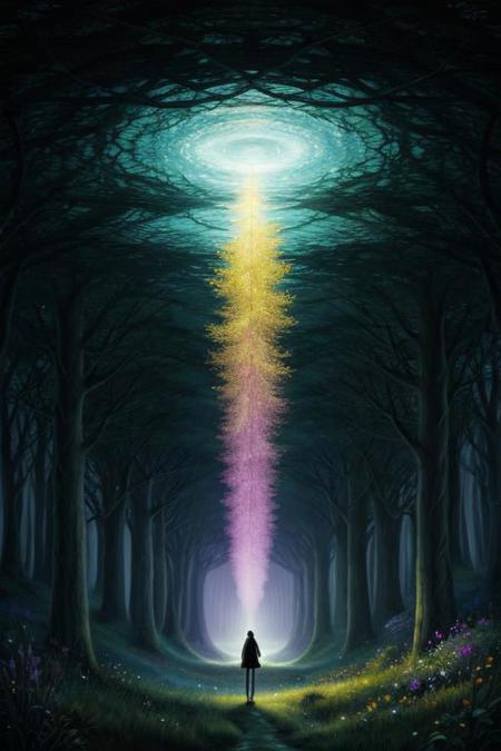 Generate an extraordinary masterpiece with extreme detail and clarity, suitable for a contest:1.5. This image should be a unique blend of artistic genres, featuring elements of surrealism:1.2, hyper-realism:1.1, and fantasy:1.3. Focus on intricate details, vivid colors, and a composition that draws the eye across the entire scene. The artwork should have a sense of depth and dimensionality, with textures that appear almost tangible. Include imaginative elements that defy expectations, such as floating landscapes, ethereal light sources, or fantastical creatures interacting in a realistic environment. The overall atmosphere should be captivating and thought-provoking, encouraging viewers to ponder the scene's deeper meaning.