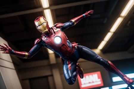 marvel movie,full body,from below,wide shot,photo of a 18 year old girl,ironman,skating,happy,ray tracing,detail shadow,shot on Fujifilm X-T4,85mm f1.2,sharp focus,depth of field,blurry background,bokeh,<lora:add_detail:1>,