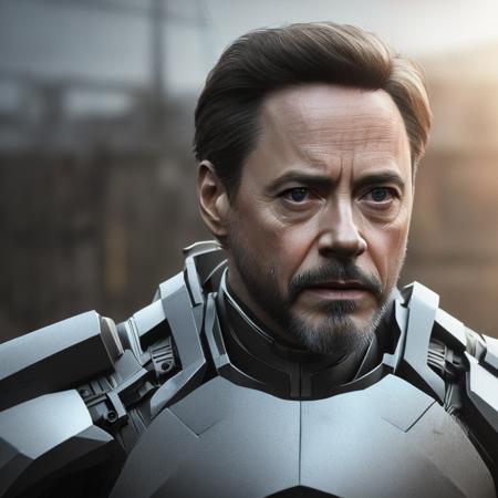 robert downey jr as ironman <lora:redshift:1.444> (redshift style:1.111), realistic photo. high detail 4k hd lighting render unreal engine 5 quality wallpaper with ray traced shadows volumetric dramatic ambient light dark cinematic movie still from the film ghost in shell 2001: a space odyssey by george lucas on artstation and mike winkelmann style