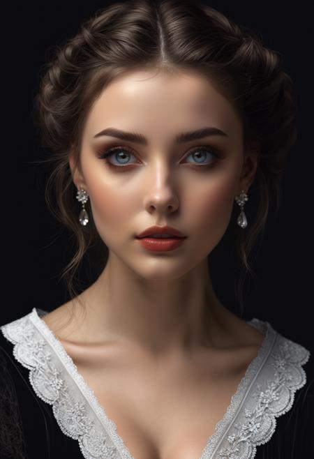 (masterpiece, best quality, hyper detailed, ultra realistic, 32k, RAW photo) realistic tender sweet portrait of a young woman symmetrical eyes, perfect posture, portrait illustration,  perfect composition and chiaroscuro by Rembrandt, concept art, by Jarek Kubicki, by Raphael Lacoste, John Pitre, Karine Eibatova, by Ralph Blakelock, by Julie Bell, by Jim Warren, by Aleksey Savrasov, <lora:attractive_notrigger:0.2> <lora:Desolation:0.3>