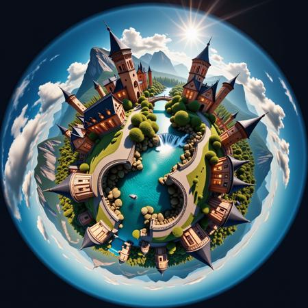 🌎 Tiny Planet LoRA - Flux 🌎 v1.0