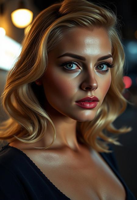 full body, 1 blonde Woman,  30 years old, beautiful, blonde hair, 40s style hairstyle, medium length hair,  iluminacion artistica, no sombras,
FACE:  mujer rubia.ojos son grandes y expresivos,  pestanas largas y oscuras que enmarcan un iris de color miel. Cejas finas y arqueadas .
Su nariz es recta y delicada, y sus labios son carnosos y de un tono rosado natural. Un lunar sutil se encuentra cerca de su labio superior, anadiendo un toque de singularidad a su rostro. Su piel es de un tono melocoton suave, con un ligero rubor en las mejillas que sugiere calidez y vitalidad.. mirada sensual
BACKGROUND:escena nocturna ,  , 1948,dormitorio antiguo ricamente adornado  , tapices vivos colores y figuras. luminosidad artistica y ambiente intimo, mujer tumbada el estomago , en una cama antigua,  , desnuda con  perfectas  mamas de tamano medio naturales, vientre perfecto, pubis afeitado, piernas esbeltas y estilizada estiradas, culo redondo perfecto   calidad fotografica y artistica realistica, calidad fotografica realistica y artistica, , full body , vista lateral y superior, mirando a la camara