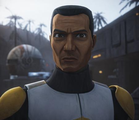 3 clone trooper,(detailed blaster, gun, holding short blaster,:1.2)
yellow armor paint,
(removed helmet, black hair, brown eyes, visable face, hair, eyes, face,:1.5),
<lora:trooperv2XLhighresTest-000006:0.95>
<lora:add-detail-xl:1>
(realistic, cinematic, )
(insanely detailed, best quality, sharp resolution, perfect anatomy, detailed background,)
(perfect texture, reflective surfices, perfect anatomy,) ,