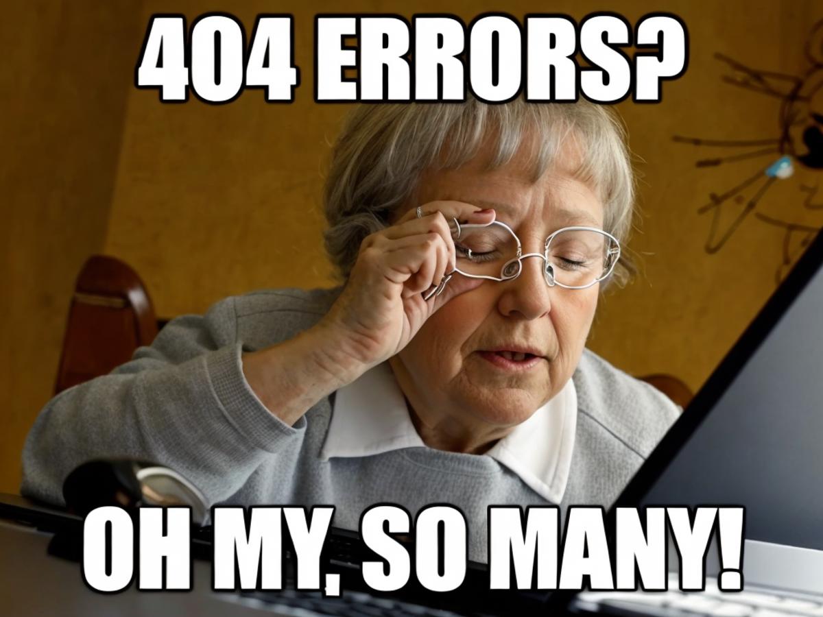 An older woman looking at a computer screen with a caption reading "Oh my, so many!"