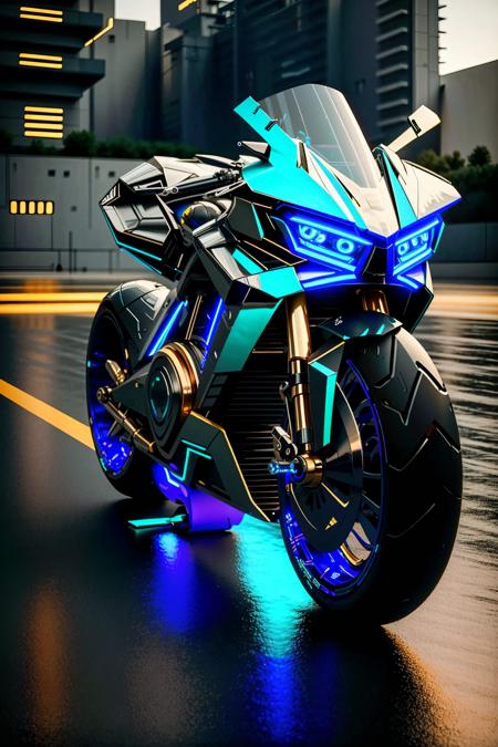 <lora:zzfutbikzz_v1:1> zzfutbikzz
masterpiece, highly detailed photorealistic 8k raw photo, best cinematic quality, volumetric lighting and shadows
metallic blue motorcycle, glowing, metallic, human on motorcycle, mecha style, reflective
ship background