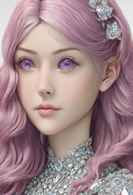3DMM, (((beautiful, high quality))), score_9, score_8_up, score_7_up, masterpiece, best quality, unrealistically high details, extremely high quality, ultra high detail, good anatomy, rating_explicit, perfect anatomy, anatomically correct hands:1.5, Detailed, ((detailed background)), perfect eyes, amazing background, BREAK, Goth girl, (((1girl))) made of diamond, 40 years old, gorgeous girl, cute face, cute girl, shy, blush, perfect perky tits, high res, crisp lines, sexy proportions, realistic, pink hair, long hair, wavy hair, long wavy hair, pink wavy hair, blue eyes, sapphire eyes, animal ears, pale skin, petite, athletic, BREAK, scenery(city, skyline, vibrant life, crowded street), wide shot, arrogant, aloof, playful, happy, smirk, long dress, fancy dress, purple dress, dress made of diamond, diamondMW, countless diamonds