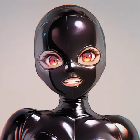 PONY Latex balaclava hood / Full head Rubber mask / Rubber suit