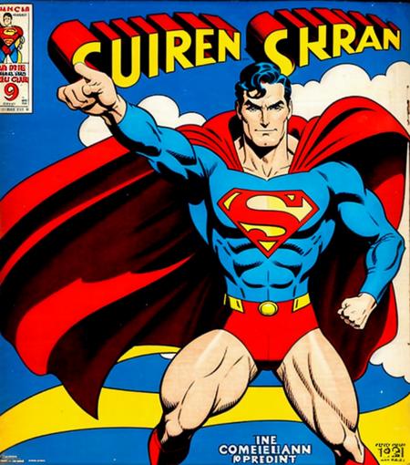 Comic of Superman along with writer original artist for Superman 1930s and early 1940s.