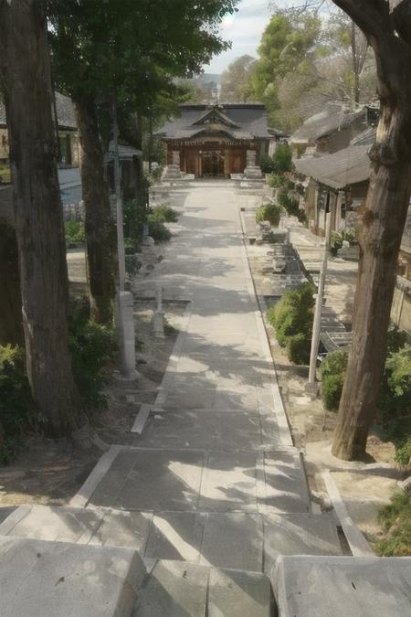 masterpiece, best quality, ultra-detailed, illustration,
jinzya, shrine, tree, scenery, stone lantern, torii, outdoors, statue, real world location, day, pavement, stairs, sunlight, architecture, road, realistic, 
<lora:jinzya_V1:1:XYZ>