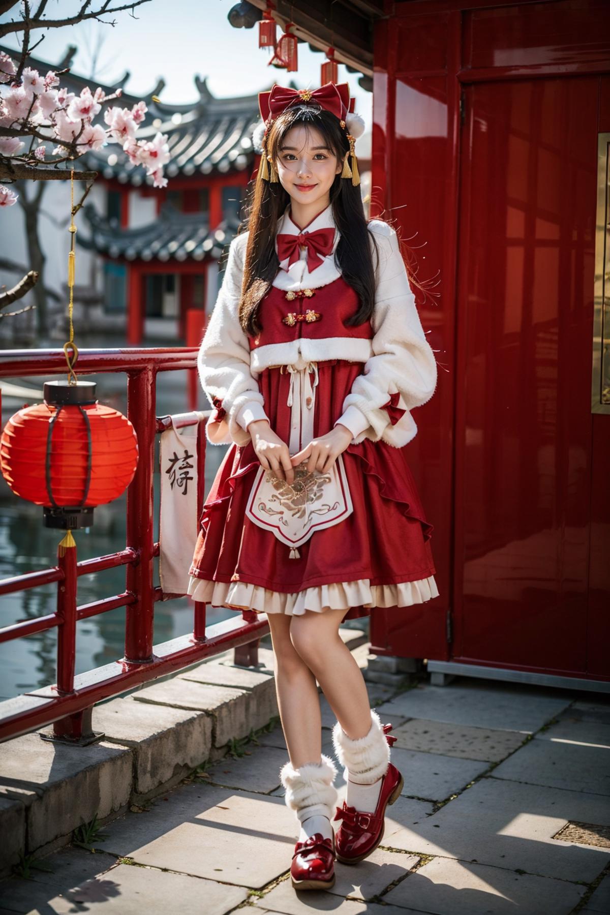 [Realistic] Chinese new year style dress | 农历新年风裙子（新中式/中式Lo裙） image by cyberAngel_